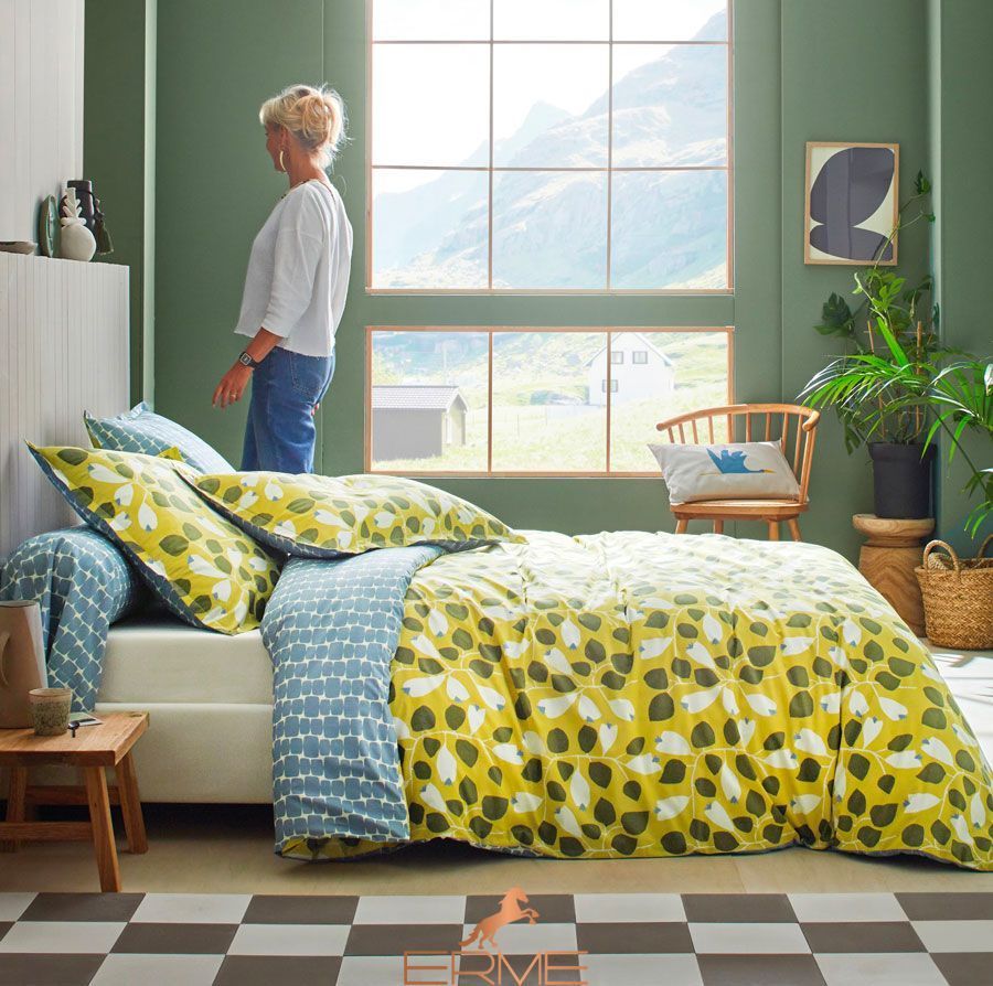Постельное белье Scion Living Garden Lime, 50x70, 155x200, 180x290