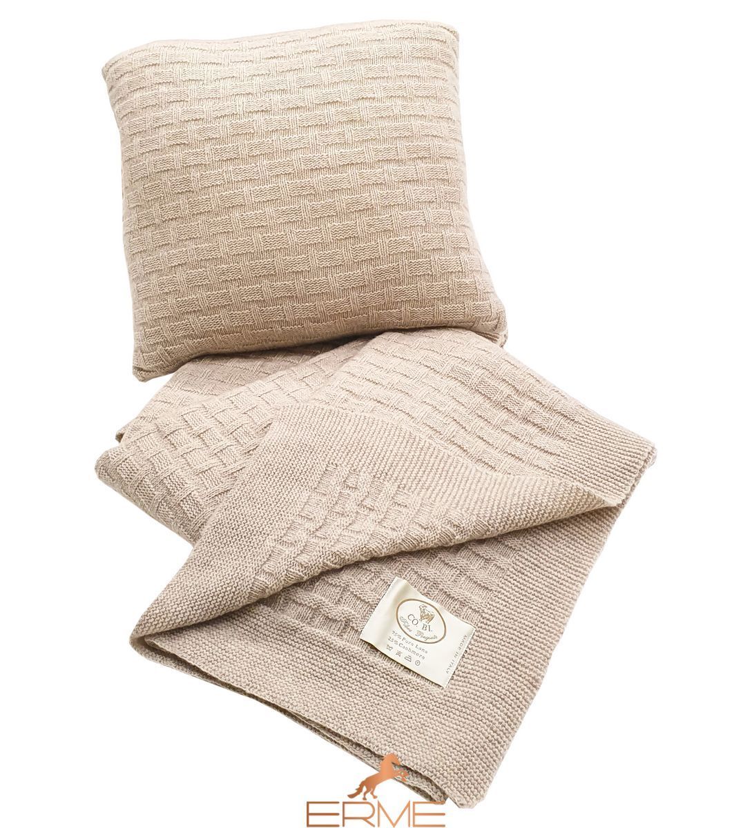 Knitted blanket CO.BI. OSCAR - grey, Grey, 140x180
