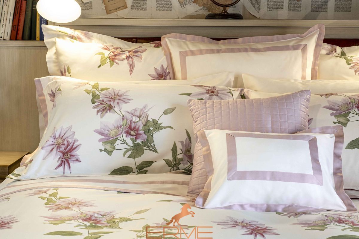 Постельное белье Signoria Firenze - Clematis IVORY / PINK, 50x75 (2шт), 155x200 (2шт), 270x290