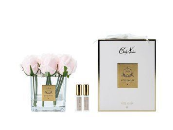 Ароматична композиція Cote Noire троянди в квадратній вазі - French Pink, Під замовлення (доставка від 4-х тижнів)
