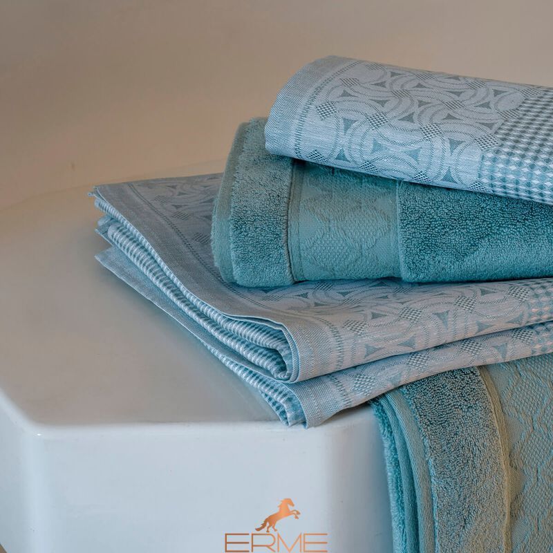 Рушник банний Бавовна Le Jacquard Francais Caresse Blue Ice (30x50 см)