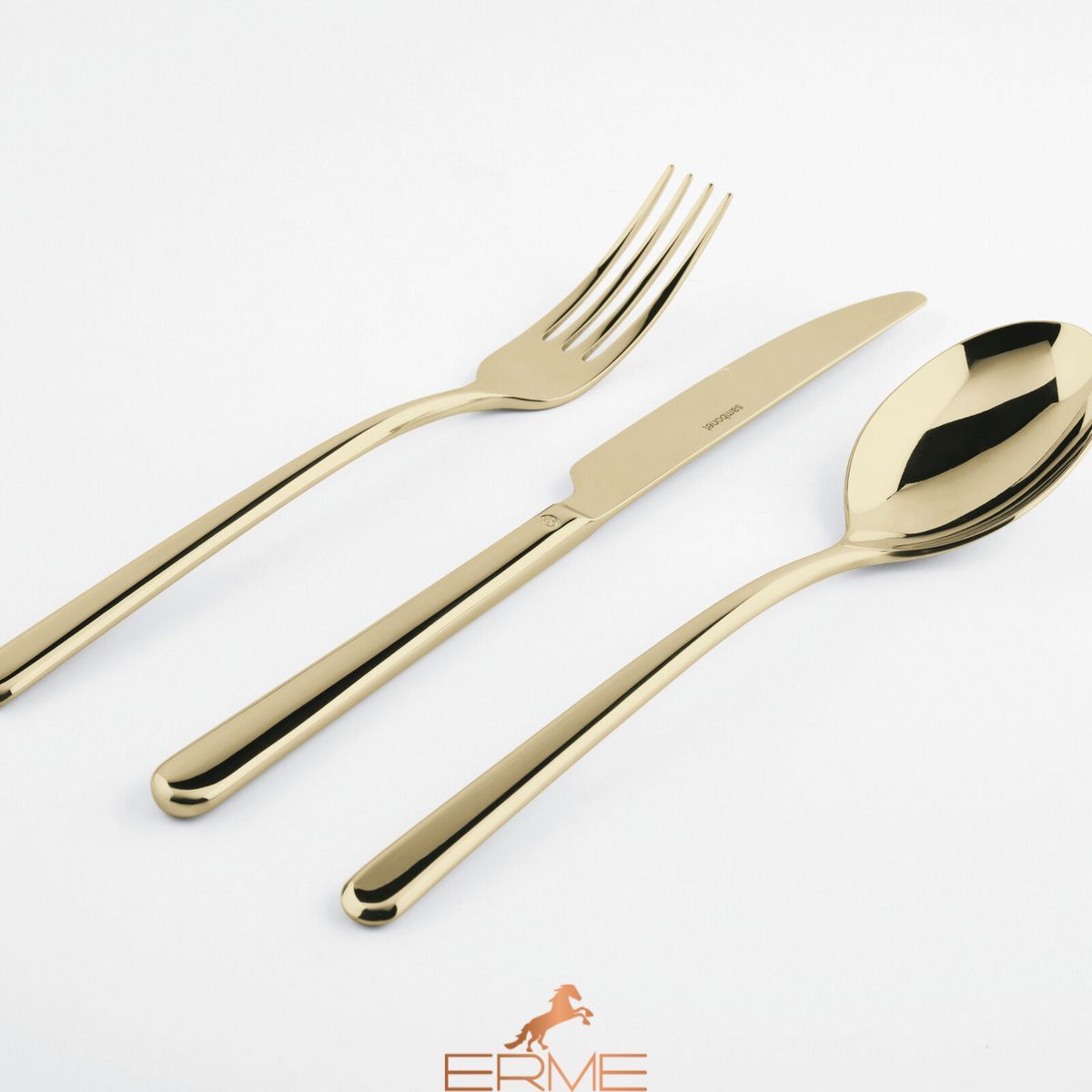 Набір столових приборів Sambonet Linear Mirror PVD Champagne