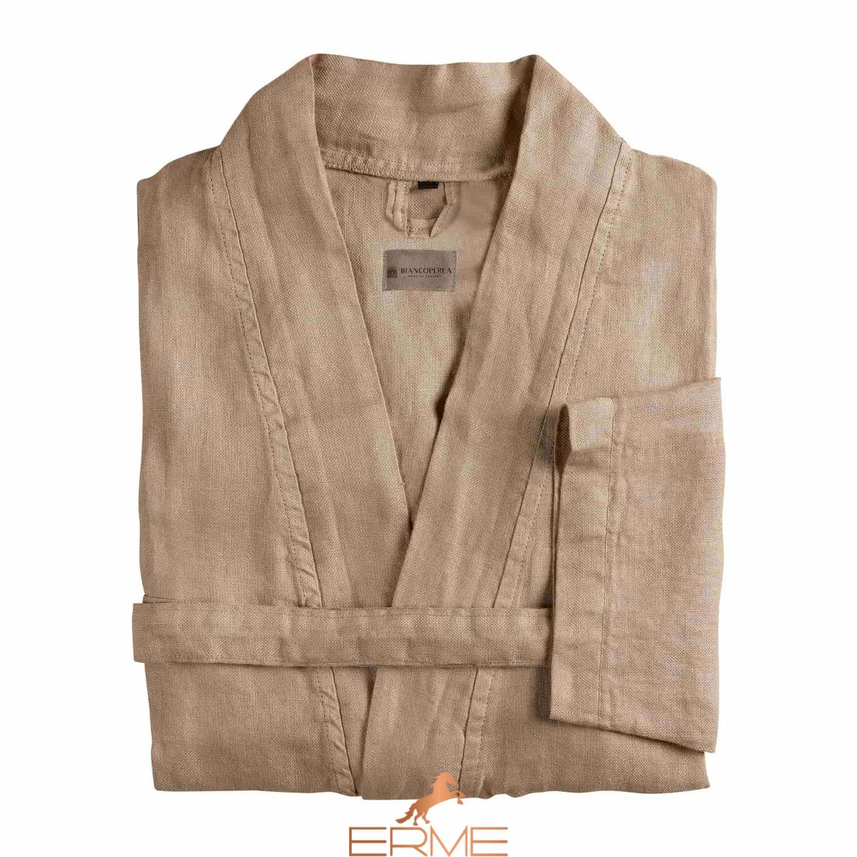 Linen robe Biancoperla PANAMA - Kimono Safari S