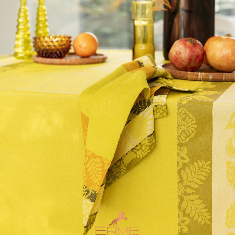 Jacquard Francais tablecloth - Mumbai Coton Safran