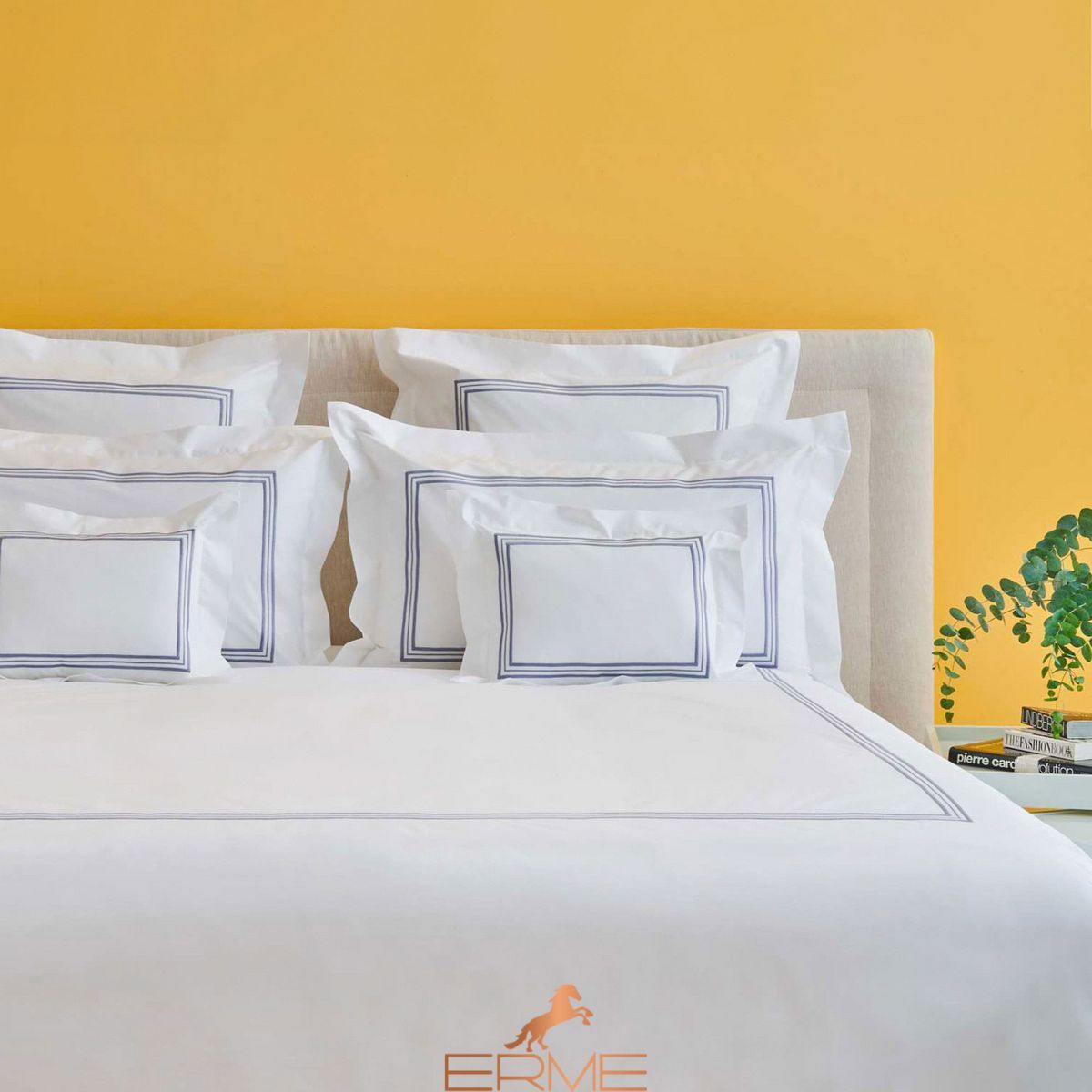 Bed linen Biancoperla - Fancy Indigo, 50x75 (2pc), 155x200 (2pc), 270x290