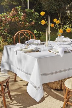 Tablecloth Bovi - OLIMPIA white, 170x350