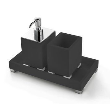 Treesseci BeMood Black Deluxe - Set of 3 bath accessories