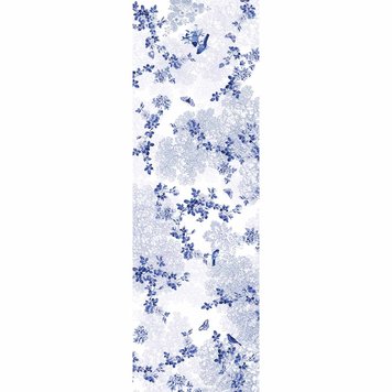 Table runner Garnier Thiebaut Voliere bleu, 50х155