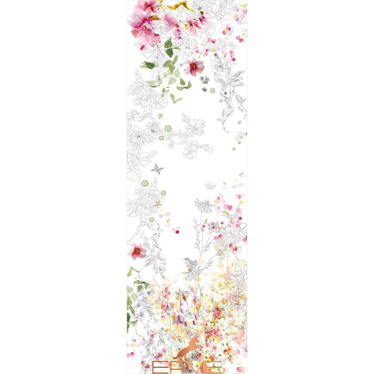 Table runner Garnier Thiebaut Jardin sauvage blanc, 50х155