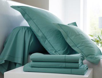 Постільна білизна Blanc Des Vosges Plain Satin Celadon, 50x70, 155x200, 180x290