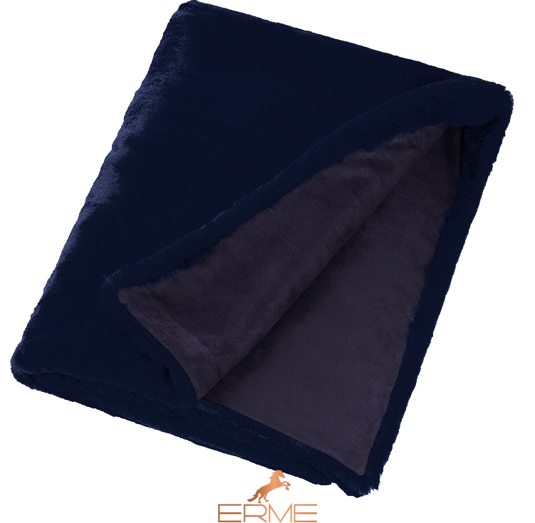 Fur rug for bed Mansion - Navy Blue