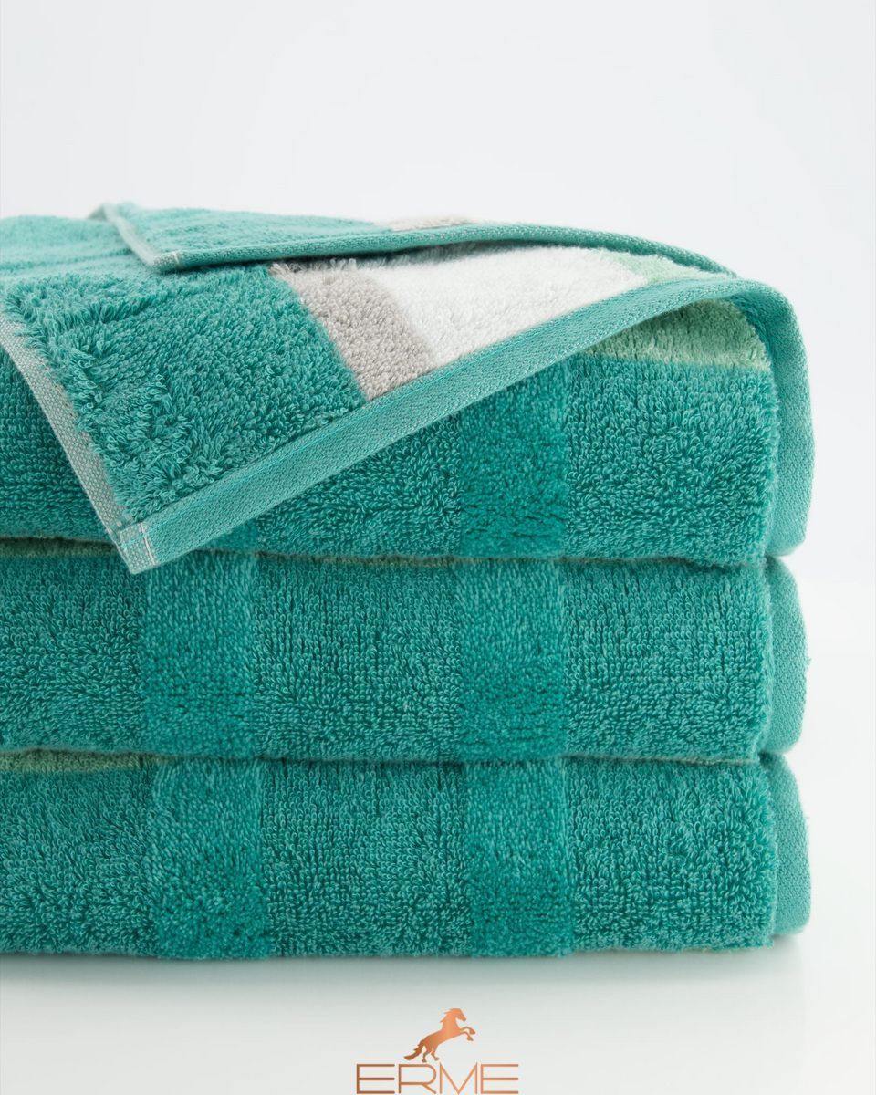 Towel Cawoe - Stripe Smaragd, 30х50