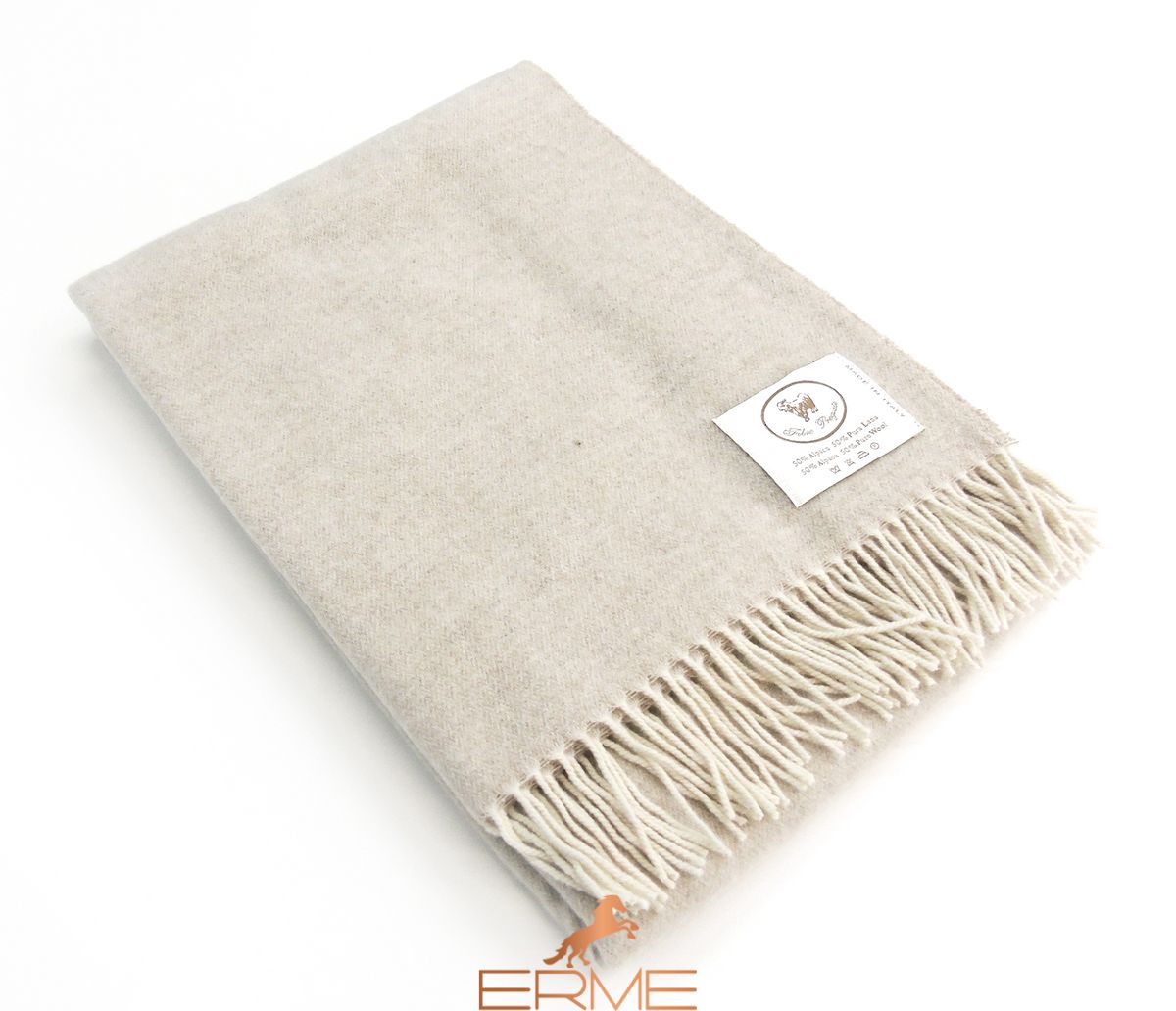 CO.BI. ALPACA blanket , Beige, 140x180