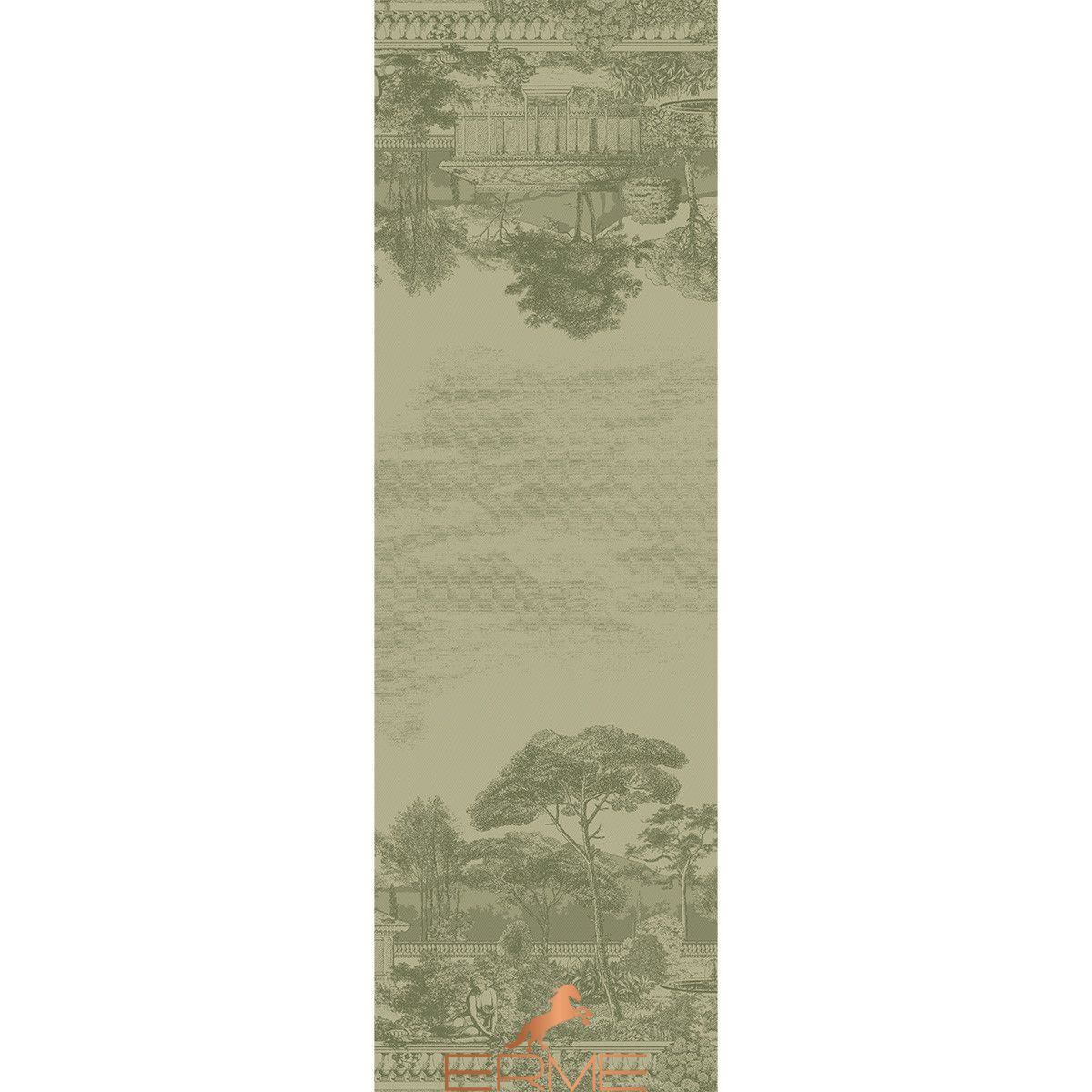 Table runner Garnier Thiebaut Jardin spirituel olive, 54х180