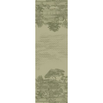 Table runner Garnier Thiebaut Jardin spirituel olive, 54х180