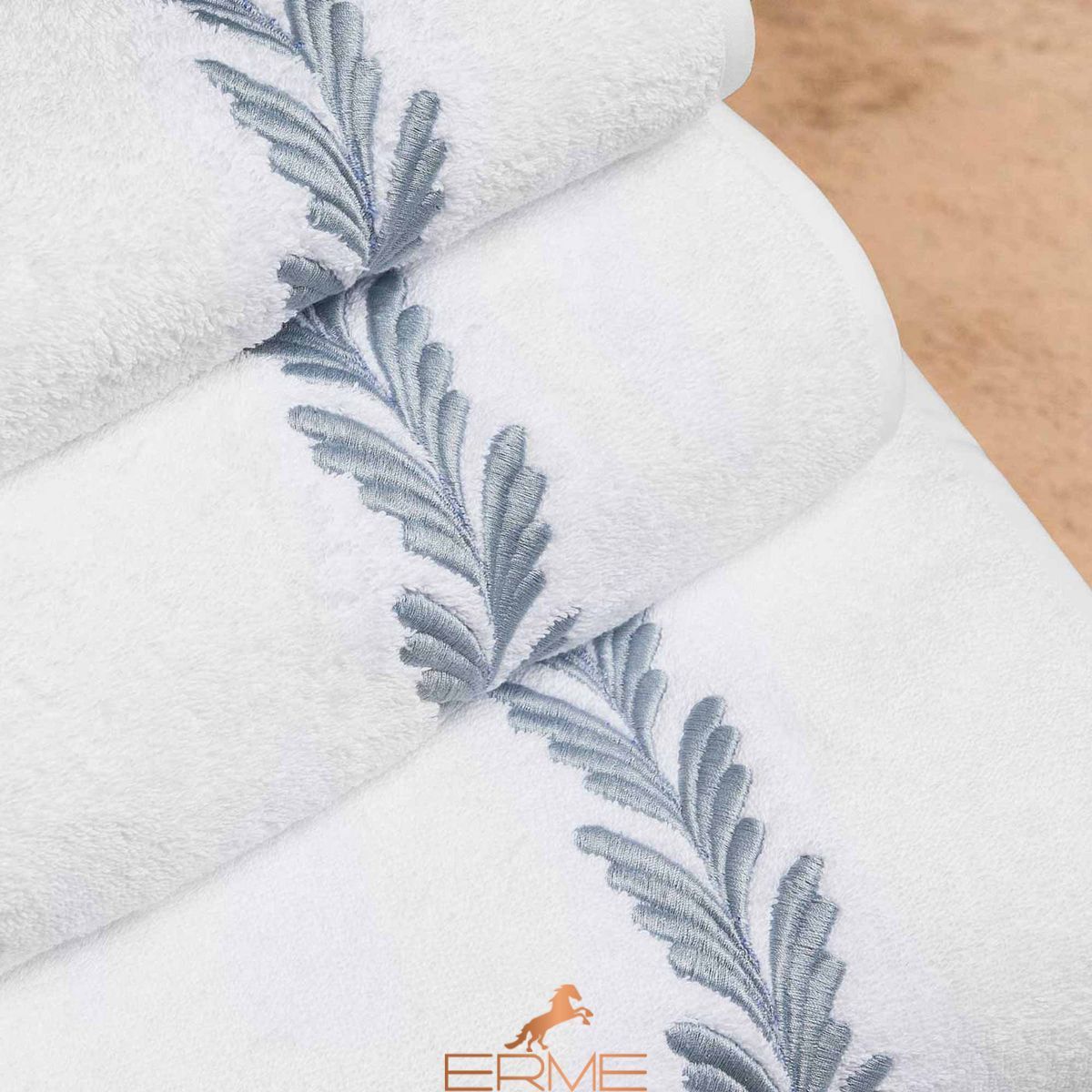 Набір рушників для обличчя + гостьове Biancoperla Botero Bianco / Land, 60х110 + 40х60 + 100x140