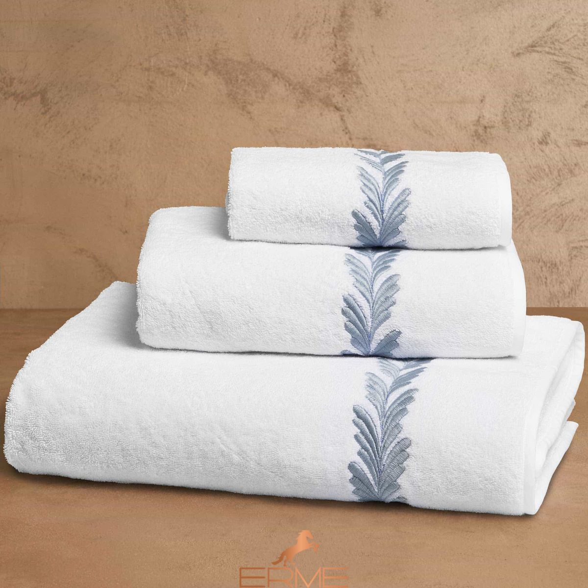 Набір рушників для обличчя + гостьове Biancoperla Botero Bianco / Land, 60х110 + 40х60 + 100x140