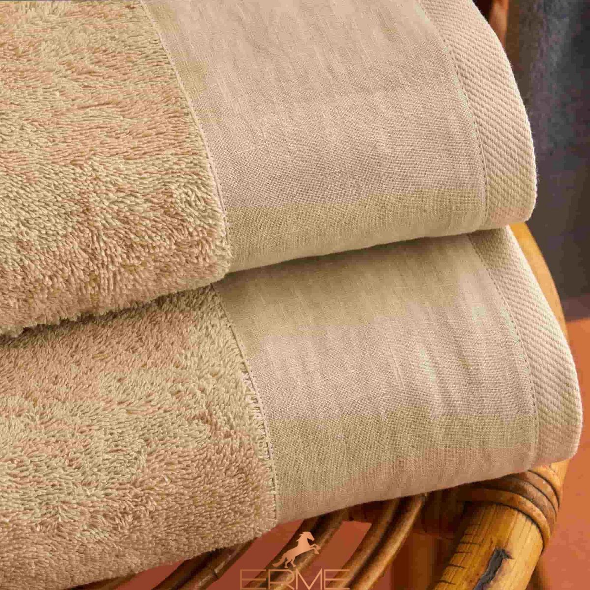 Set of face towels + guest sheet Biancoperla Nantes Avorio, 60х110 + 40х60 + 100x140