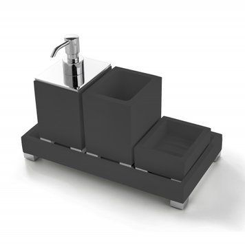 Treesseci BeMood Black Deluxe - Set of 4 bath accessories