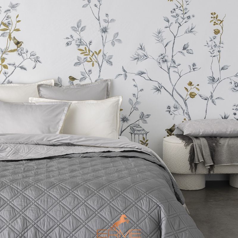 Quilted bedspread Alexandre Turpault - Merveille Meteor Gray Silver