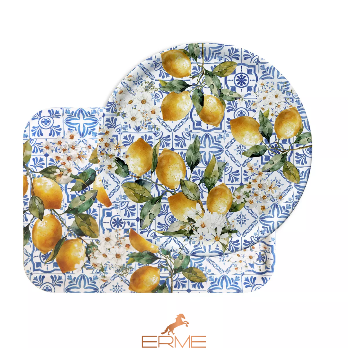 Поднос Garnier Thiebaut - Citrons Azulejos Bleu