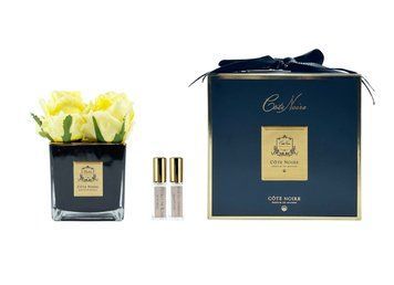 Ароматична композиція Cote Noire троянди в квадратній вазі - Yellow, Під замовлення (доставка від 4-х тижнів)