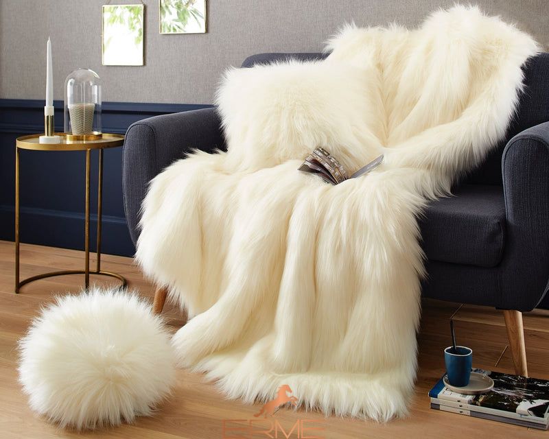 Fur plaid Mansion - Himalaya Ivory