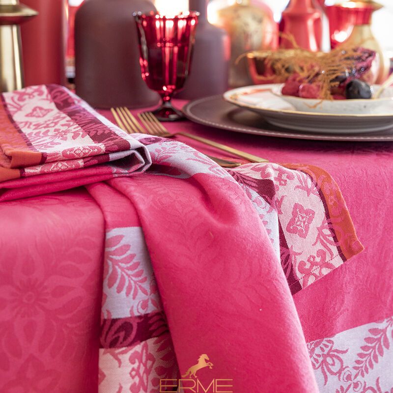 Napkin Jacquard Francais - Mumbai Coton Fuchsia