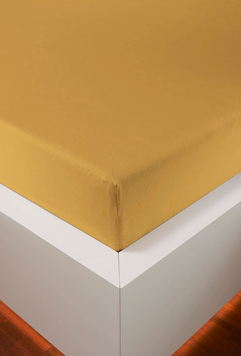 Простирадло на гумці Hefel Tencel Fitted Sheets Gold, 90x200 - 100x220 на резинці