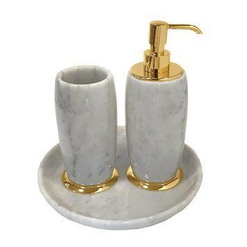 Treesseci Montblanc Elegance & Palace Marble - Set of 3 bath accessories
