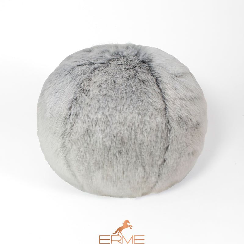 Round fur pillow Mansion - Glacier