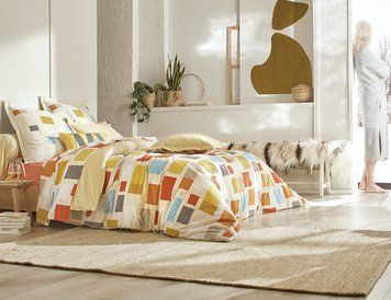 Bed linen Scion Living Blocks Ocre, 50x70, 155x200, 180x290