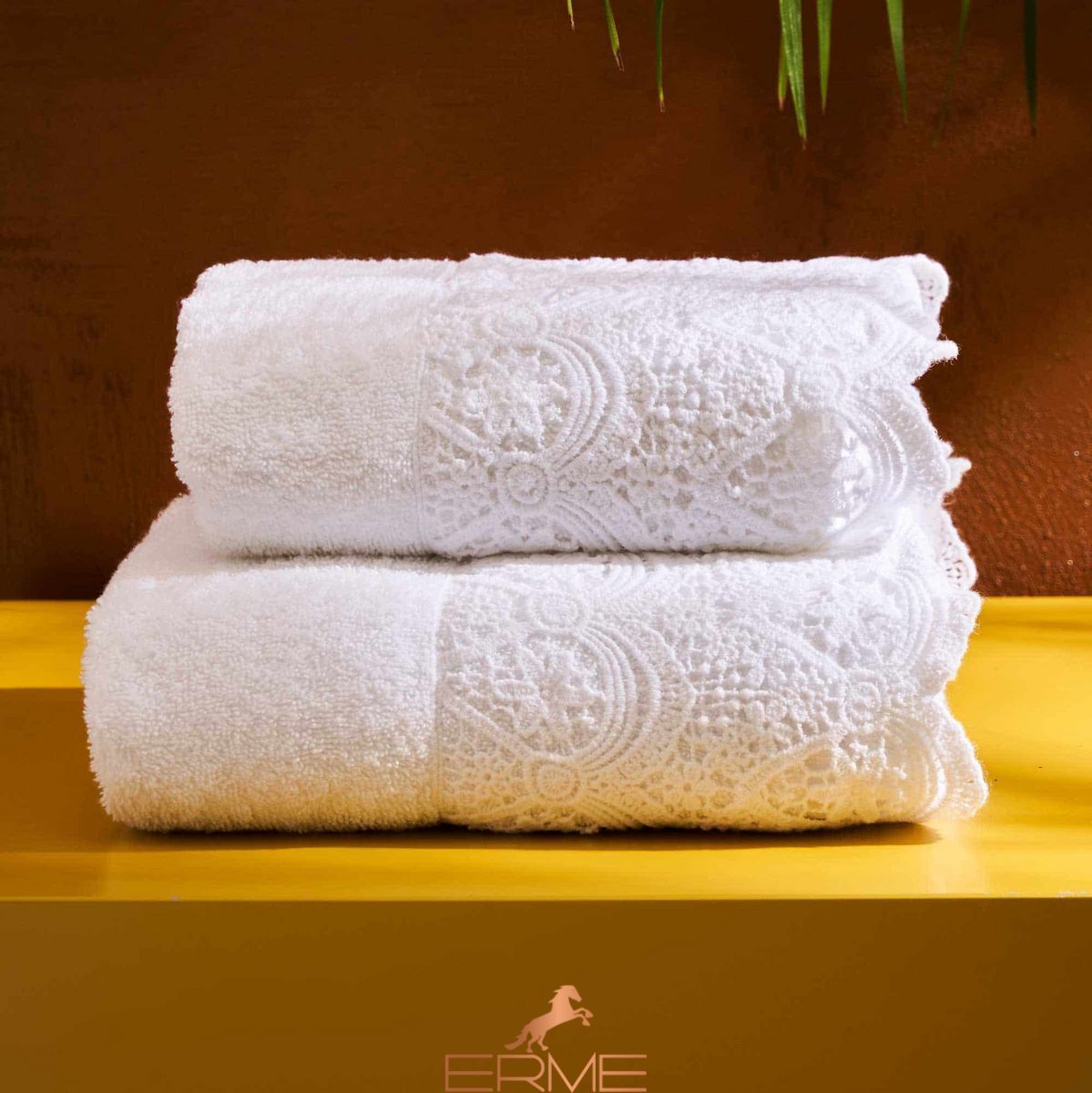 Set of face towels + guest sheet Biancoperla Canastra Ambra, 60х110 + 40х60 + 100x140