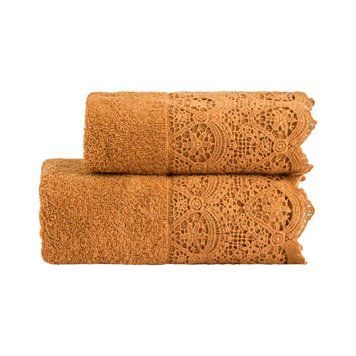 Набір рушників для обличчя + гостьове Biancoperla Canastra Ambra, 60х110 + 40х60 + 100x140