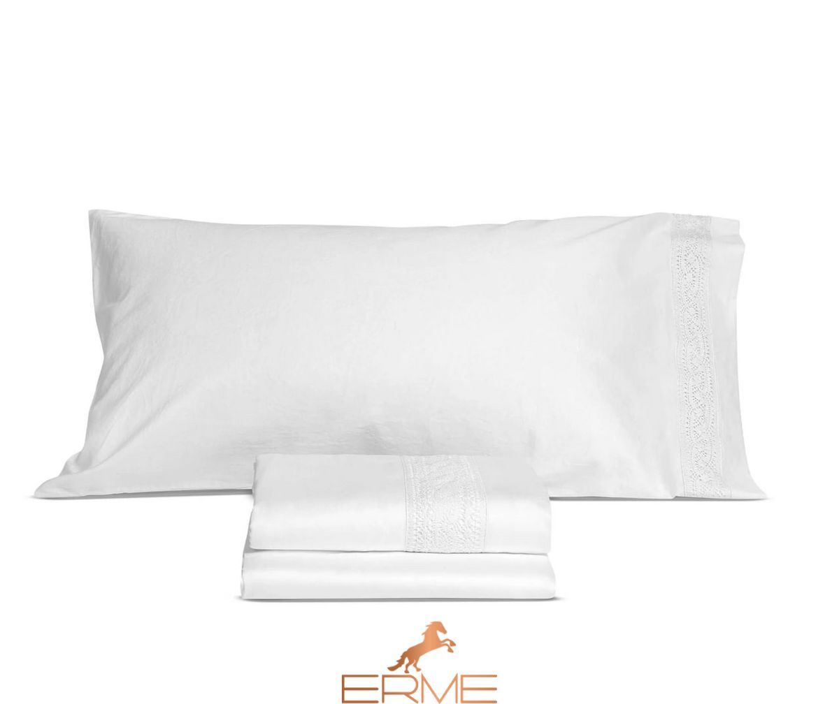 Bed linen Signoria Firenze Viola Lace white, 50x75, 155x200 (2pc), 270x290