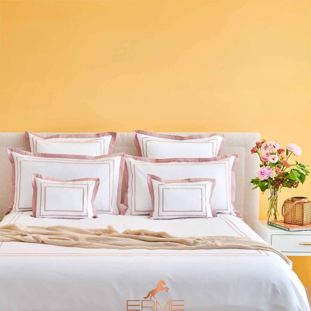 Постільна білизна Biancoperla - Double White / Dama, 50x75 (2шт), 155x200 (2шт), 270x290