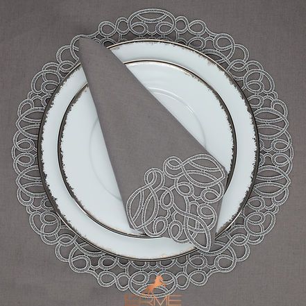 Weissfee serving mat - Curle Silver