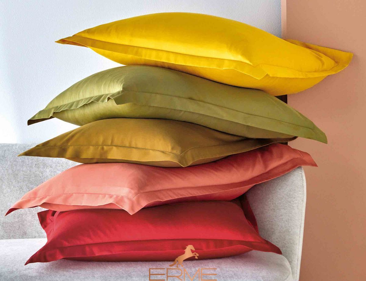 Bed linen Blanc Des Vosges Plain Satin Woody Rose, 50x70, 155x200, 180x290