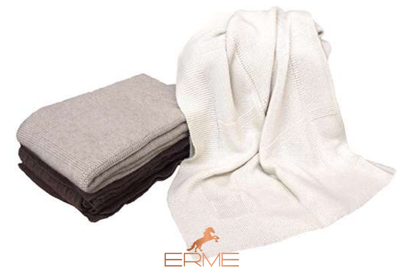 Knitted blanket CO.BI. NUVOLA - beige, Beige, 140x180