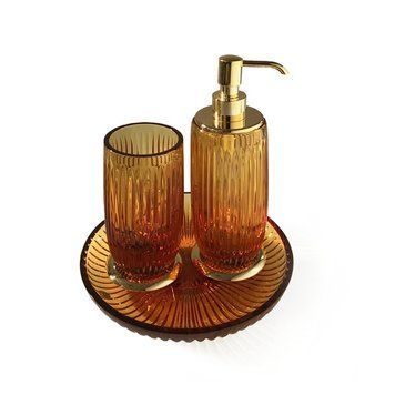 Treesseci Elegance Cristallo Ambra - Set of 3 bath accessories