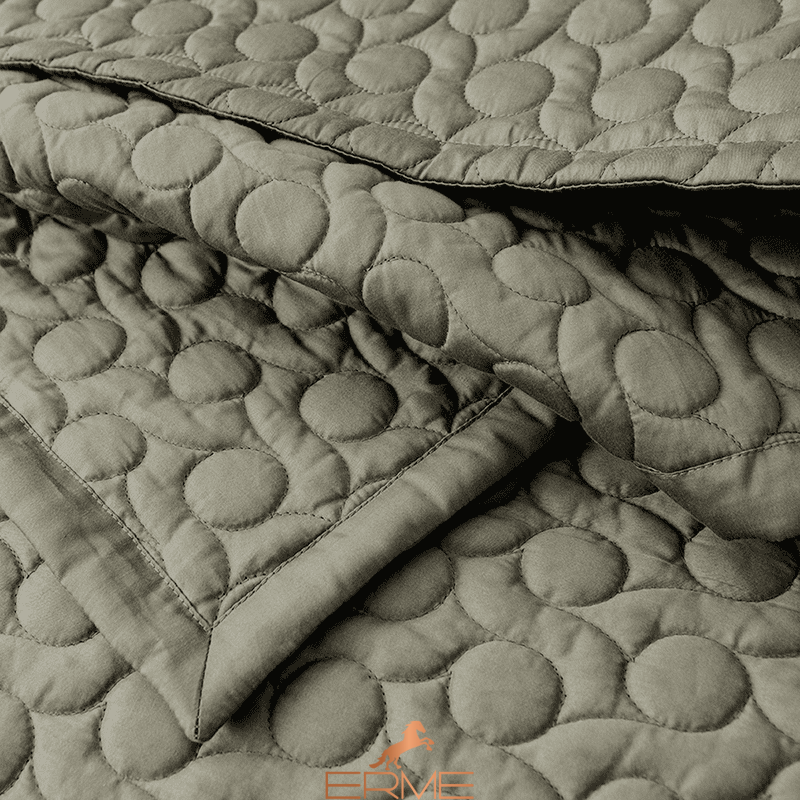 Alexandre Turpault cotton quilted bedspread Kaki, 260x240