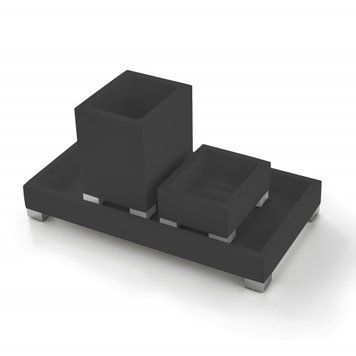 Treesseci BeMood Black Deluxe - Set of 3 bath accessories