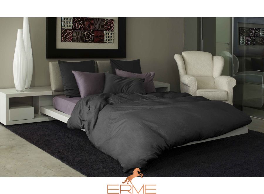 Bed linens - Signoria Firenze Viola Charcoal, 50x75 (2pc), 220x240, 270x290