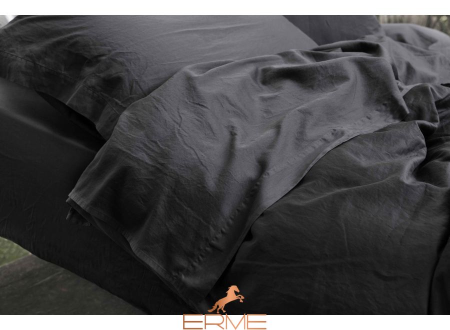 Bed linens - Signoria Firenze Viola Charcoal, 50x75 (2pc), 155x200 (2pc), 270x290