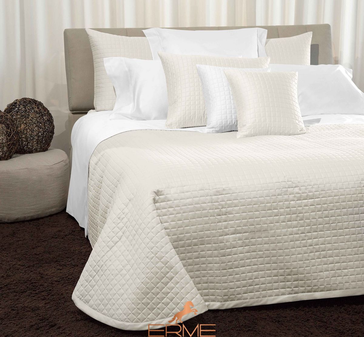 Signoria Firenze - Quilted bedspread MASACCIO Ivory, Ivory, 260x270