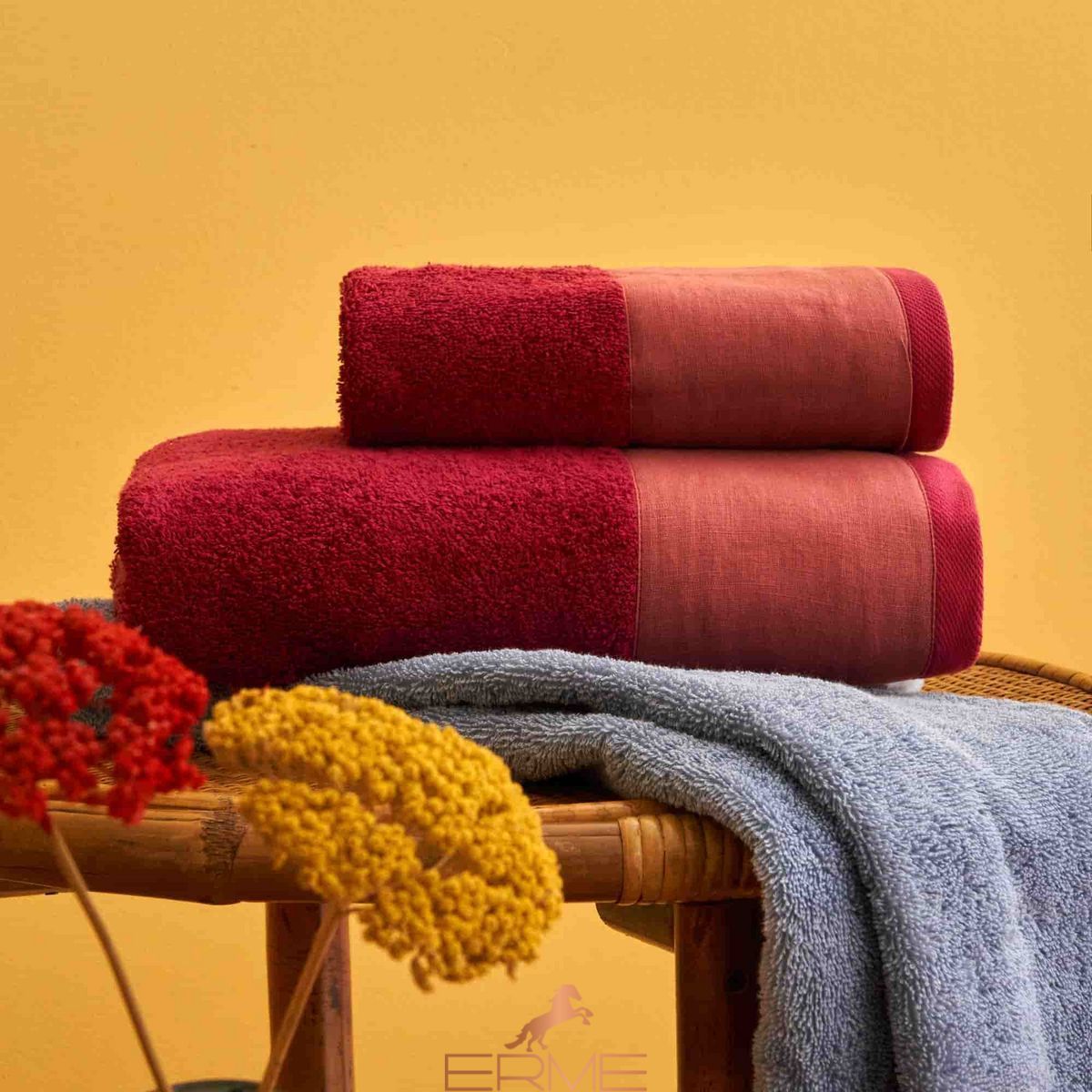 Set of face towels + guest sheet Biancoperla Nantes Beach, 60х110 + 40х60 + 100x140