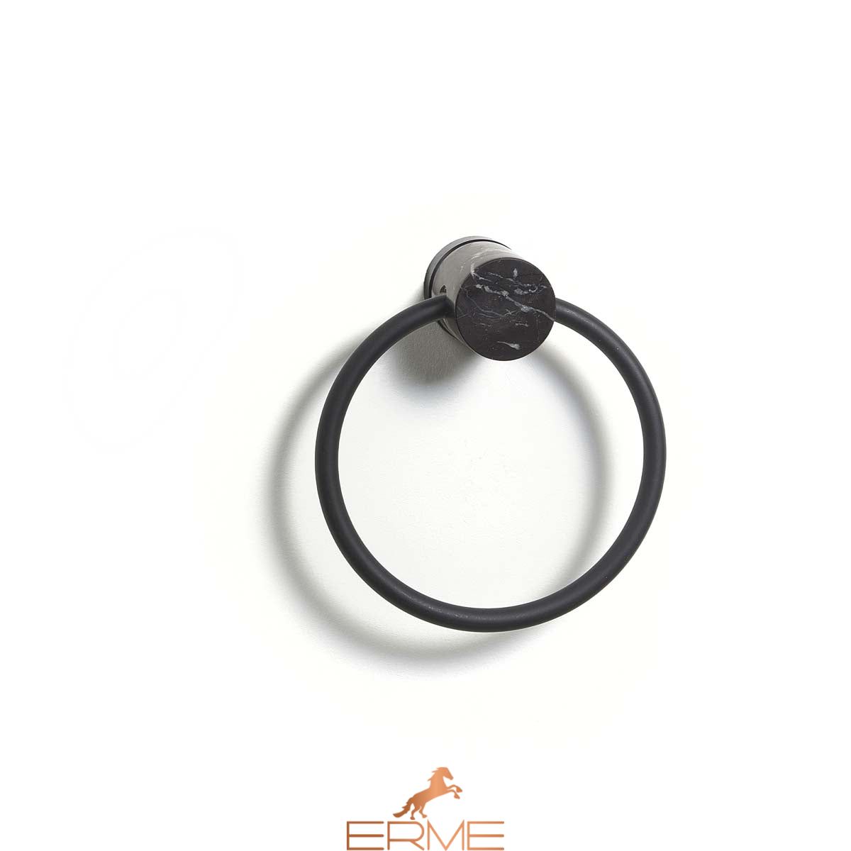 Aquanova Nero Black - Towel ring