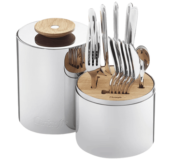 Christofle Essentiel 24-Piece Stainless Steel Flatware Set with Chest