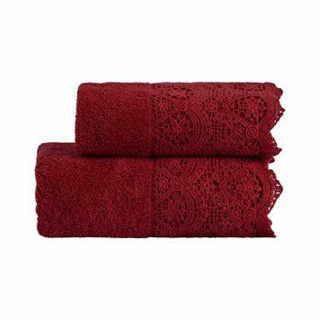 Набір рушників для обличчя + гостьове Biancoperla Canastra Cherry, 60х110 + 40х60 + 100x140