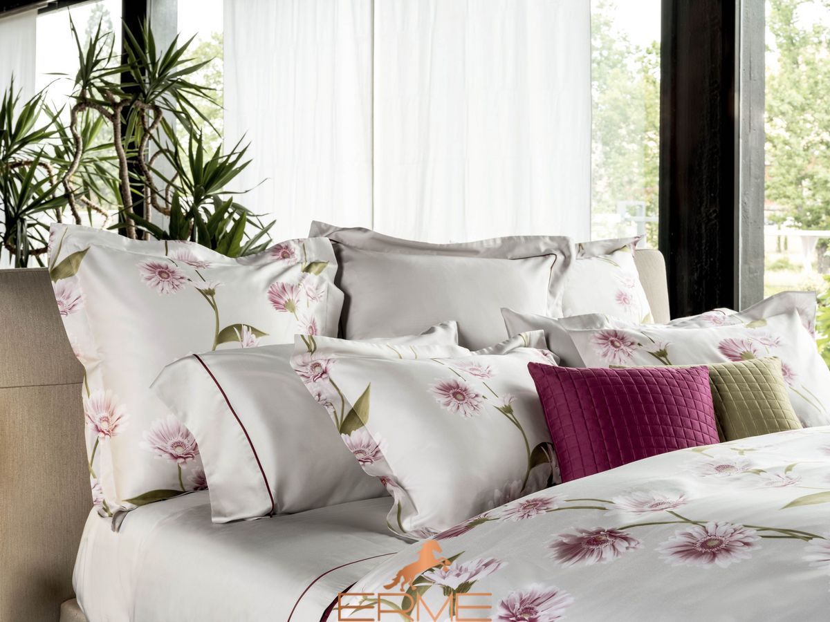 Постільна білизна Signoria Firenze Gerbera PEARL / PINK, 50x75, 155x200 (2шт), 270x290